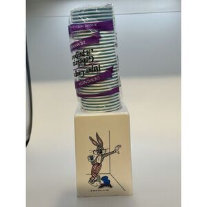 Vintage Bugs Bunny Bathroom Cup Dispenser 1989 Warner Brothers Looney Toons